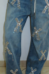 Jeans fiocco glitter