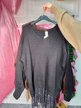 Maglione con pizzo e scollo V