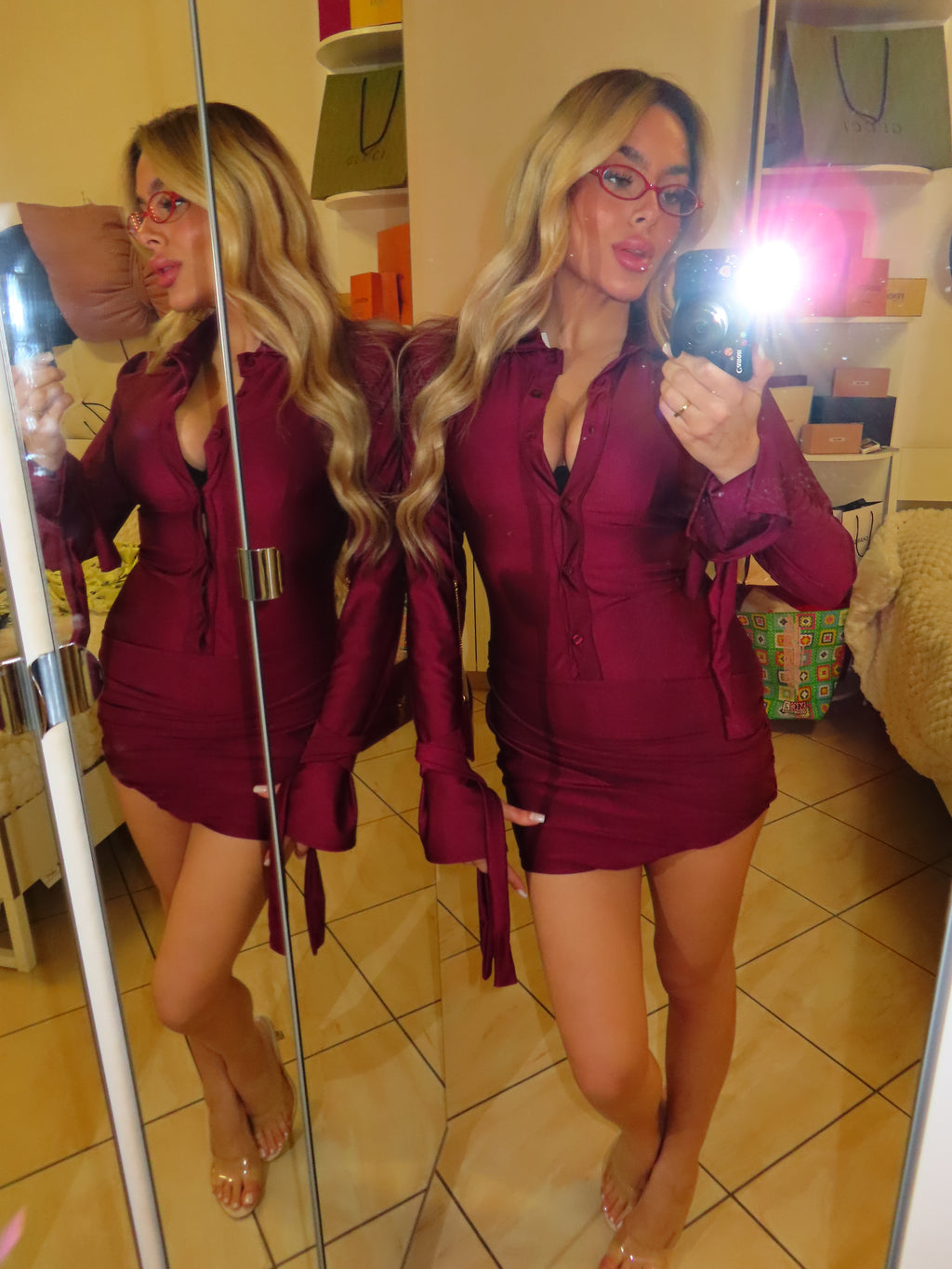 Dress in Lycra con bottoni