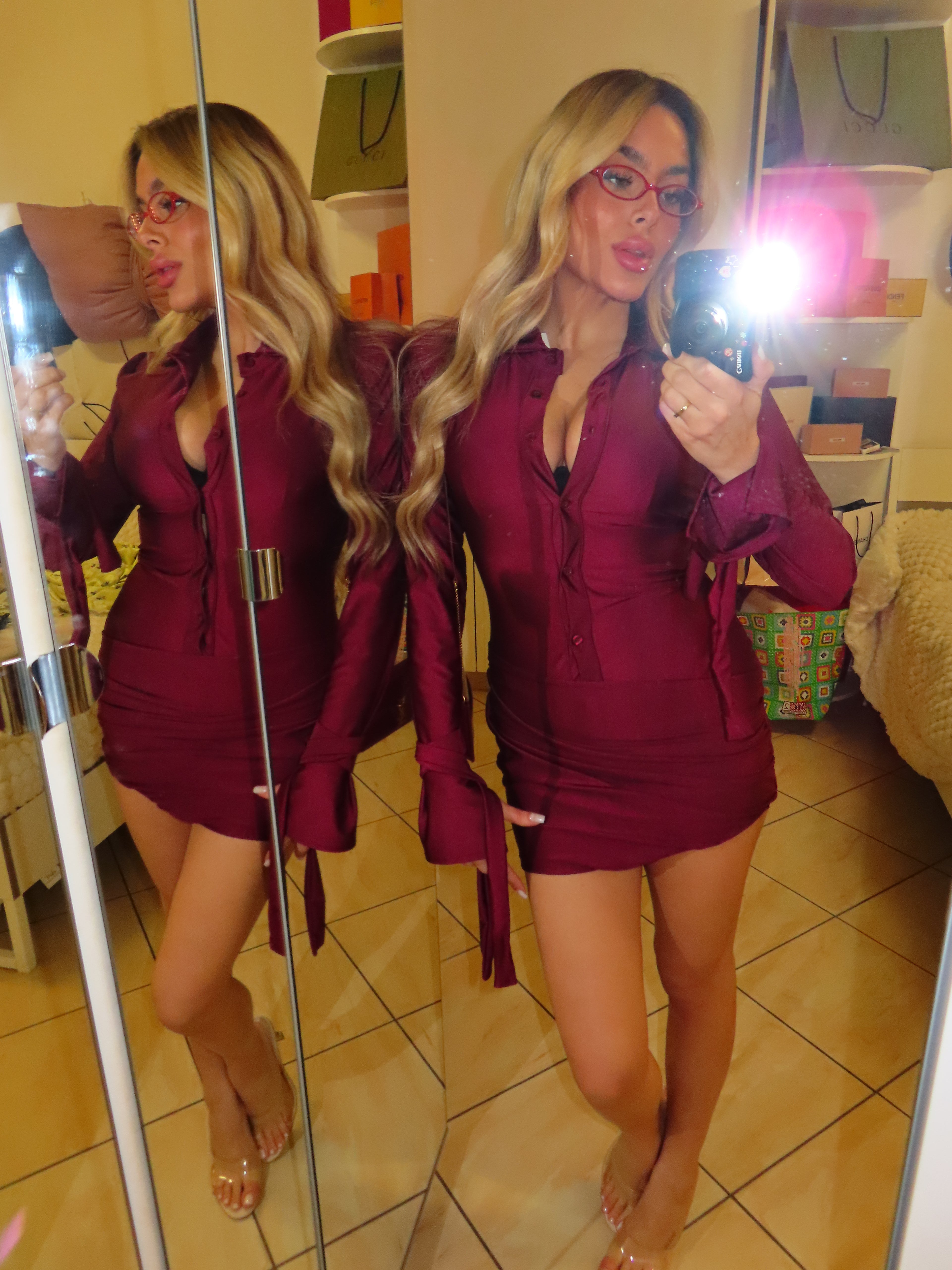 Dress in Lycra con bottoni