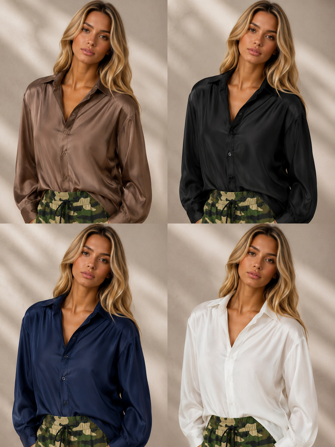 Camicia velo con spalline imbottite JustWest
