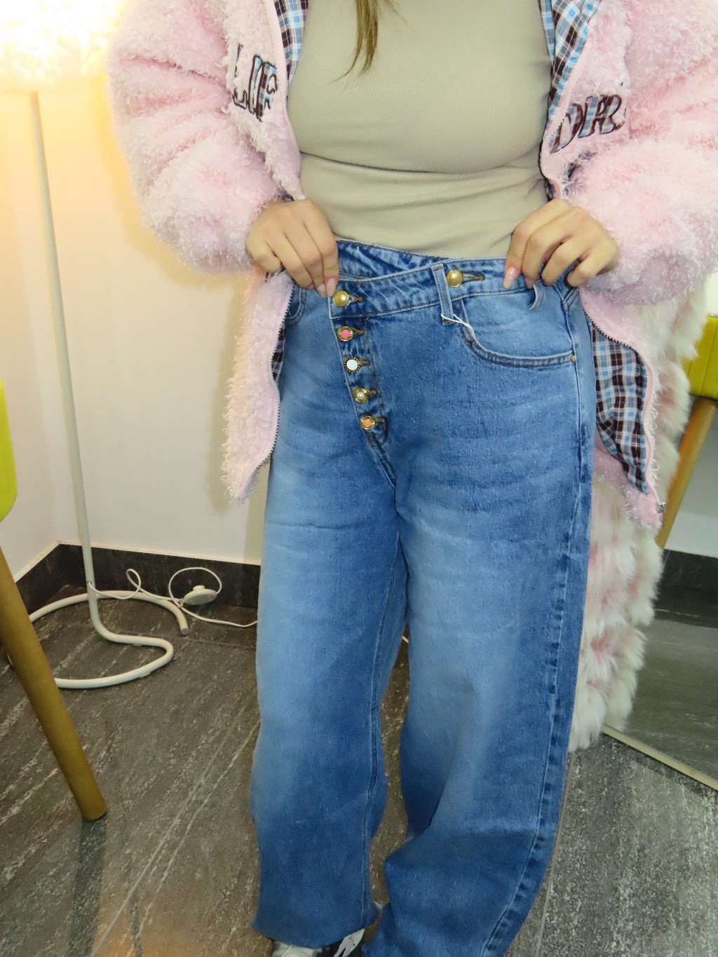 Jeans signorina asimmetrico