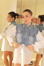 Camicia con gilet in jeans Charlotte