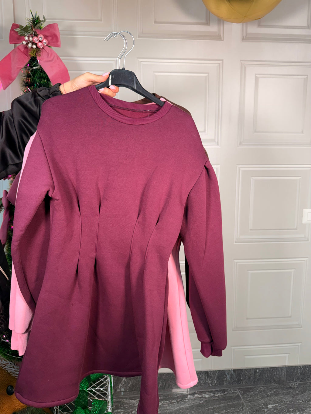 Dress felpato comodo con punto vita
