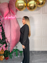 Tailleur Jennifer nero con bottoni oro
