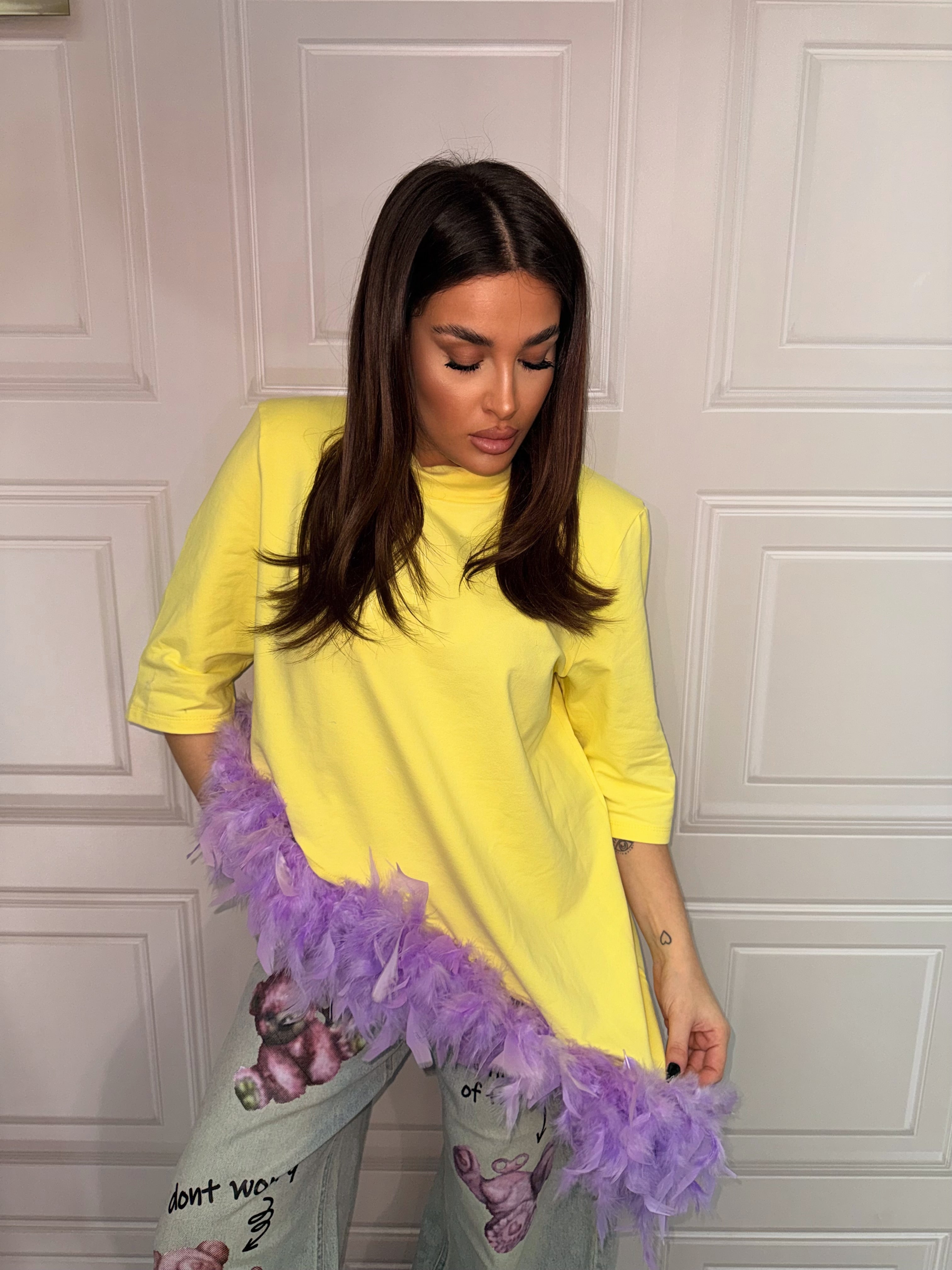 Maglia Crystal con taglio trasversale Plume