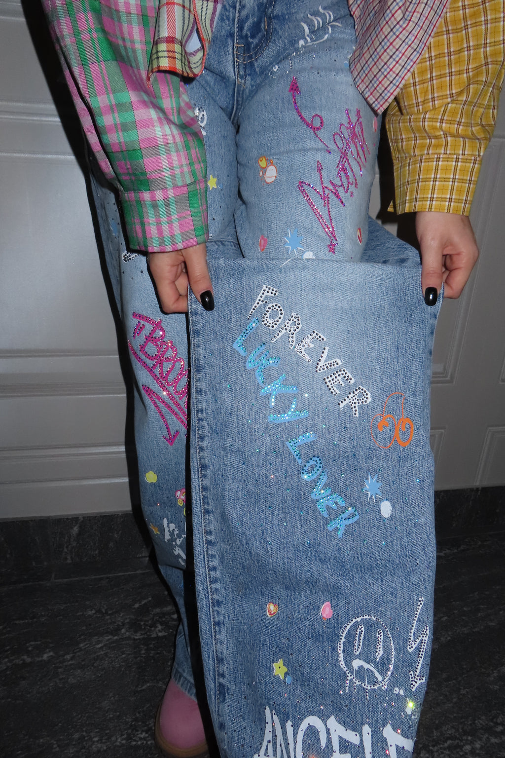 Jeans over Brooklyn con brillantini