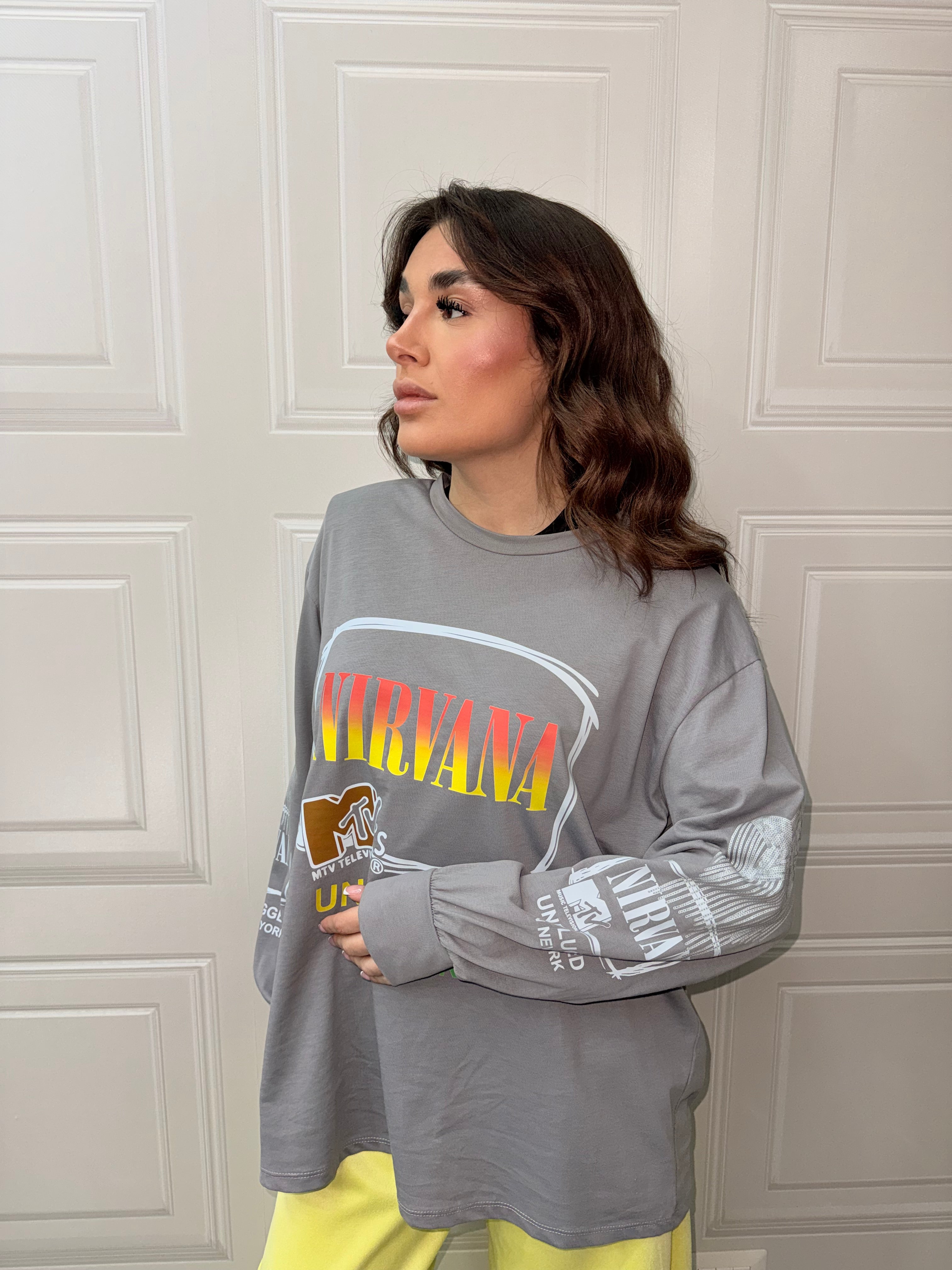 Maglia longsleeve Nirvana e heart
