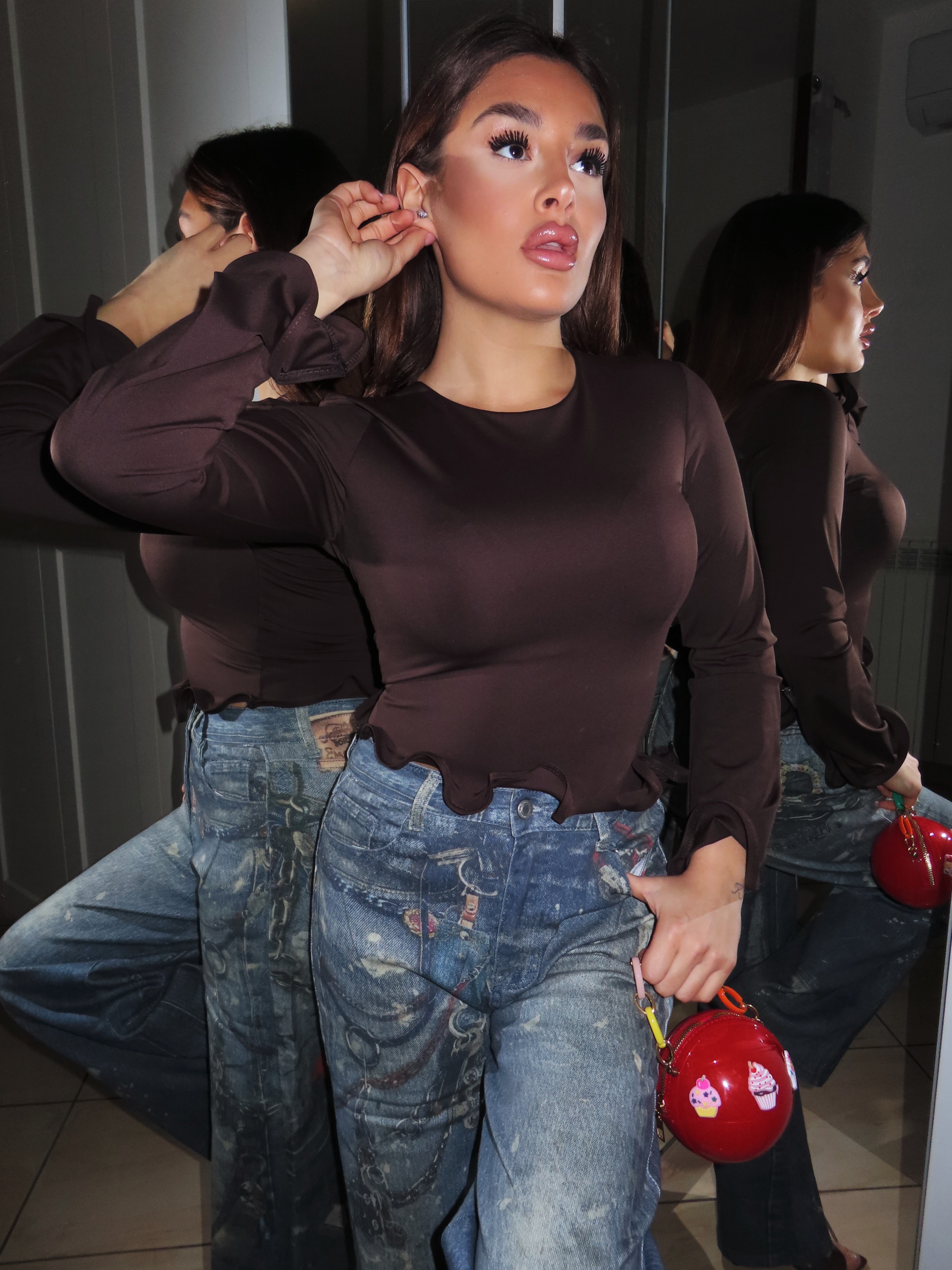 Maglia con riccio in lycra