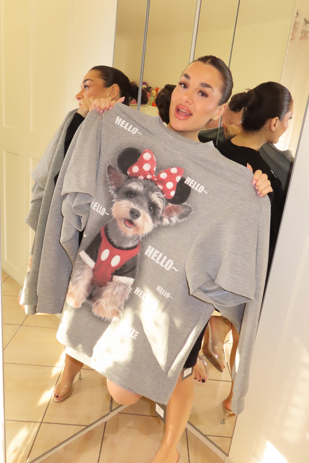 Maglia double con manica corta e manica lunga Hello
