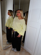 Maglione pastello con raso