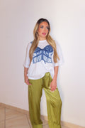 Pants satin con laccio