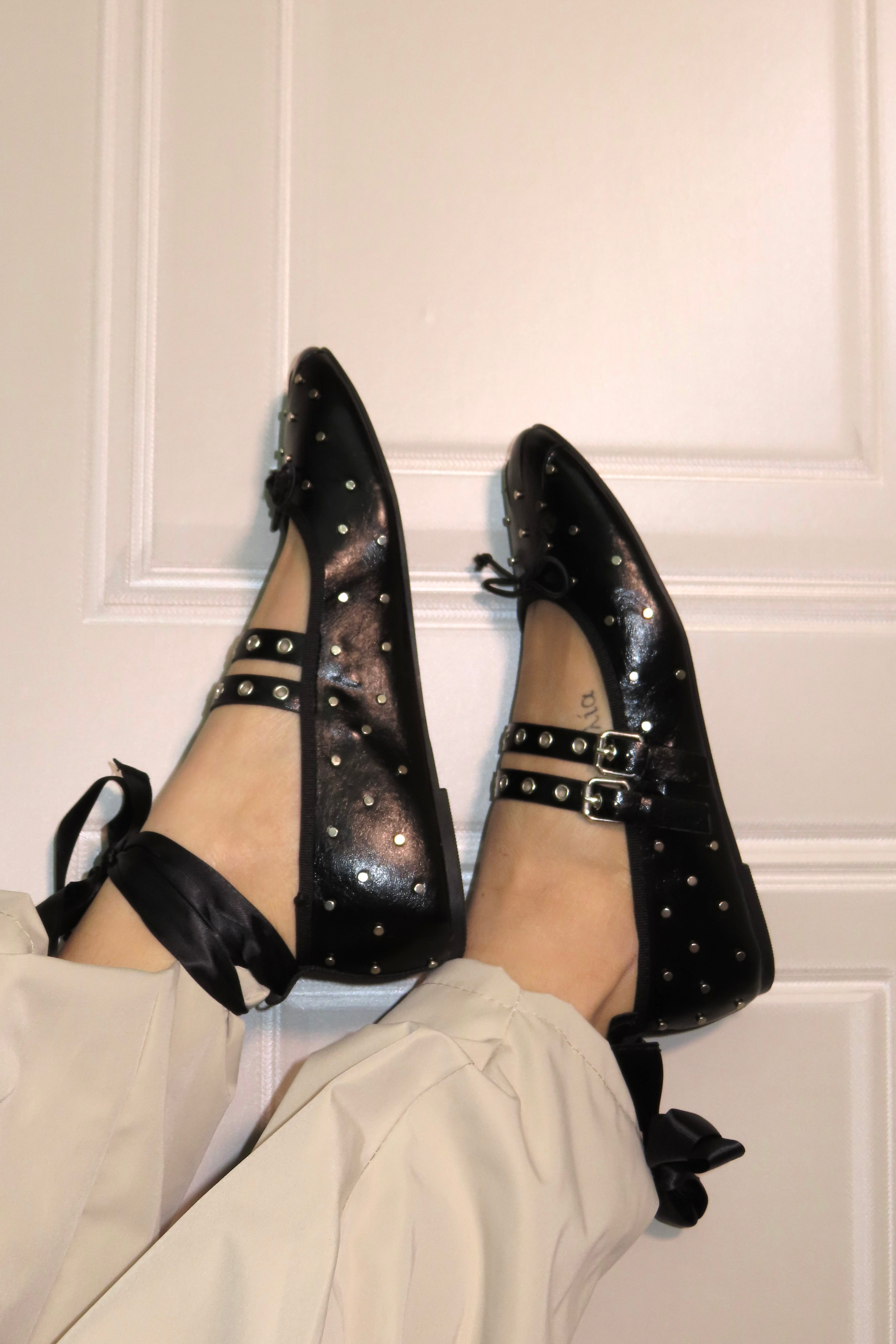 Scarpe ballerine Paris con stringhe e lacci