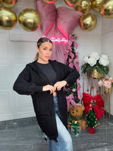 Cardigan maglione in lana treccia