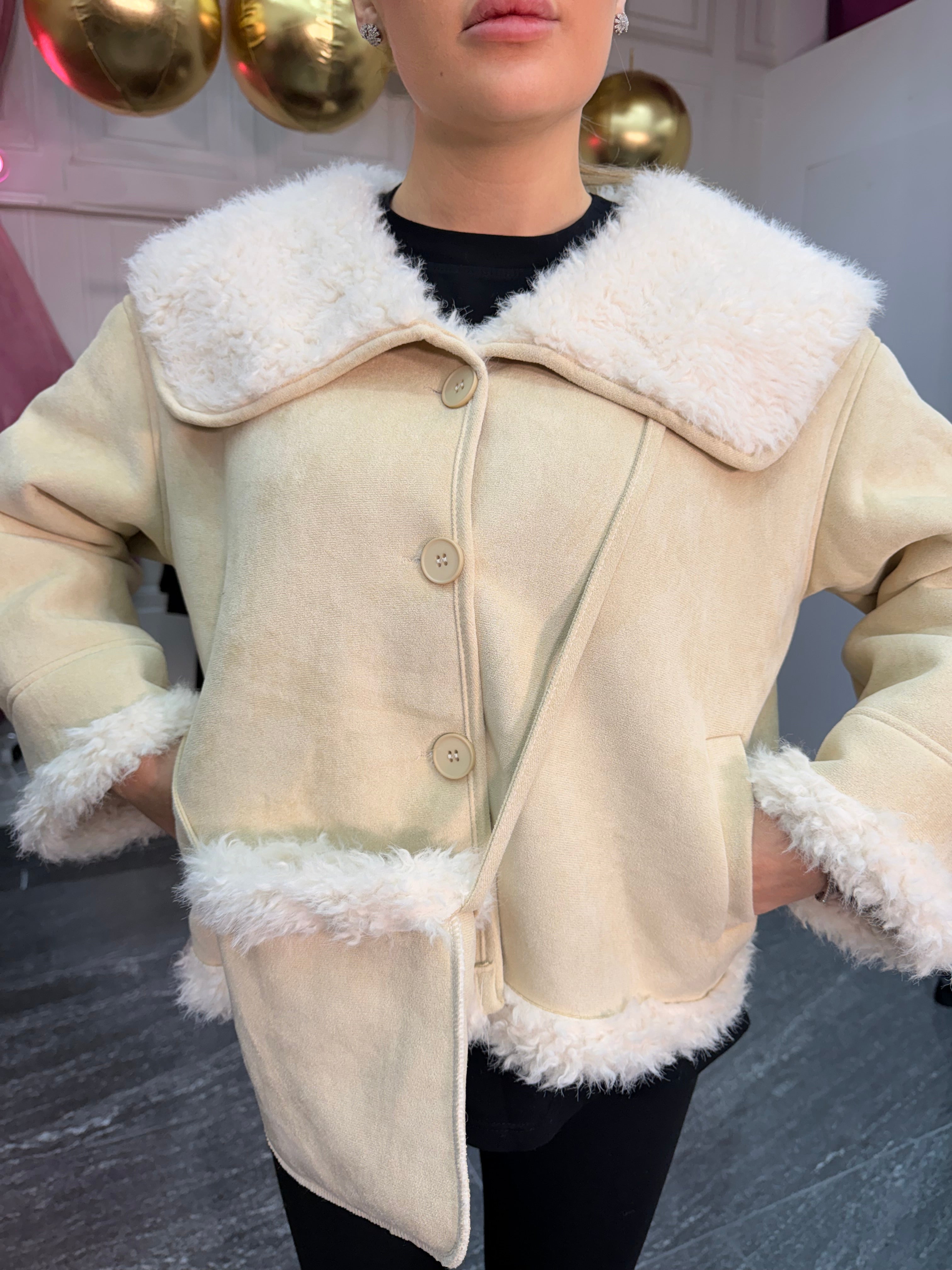 Giubbino montone crema