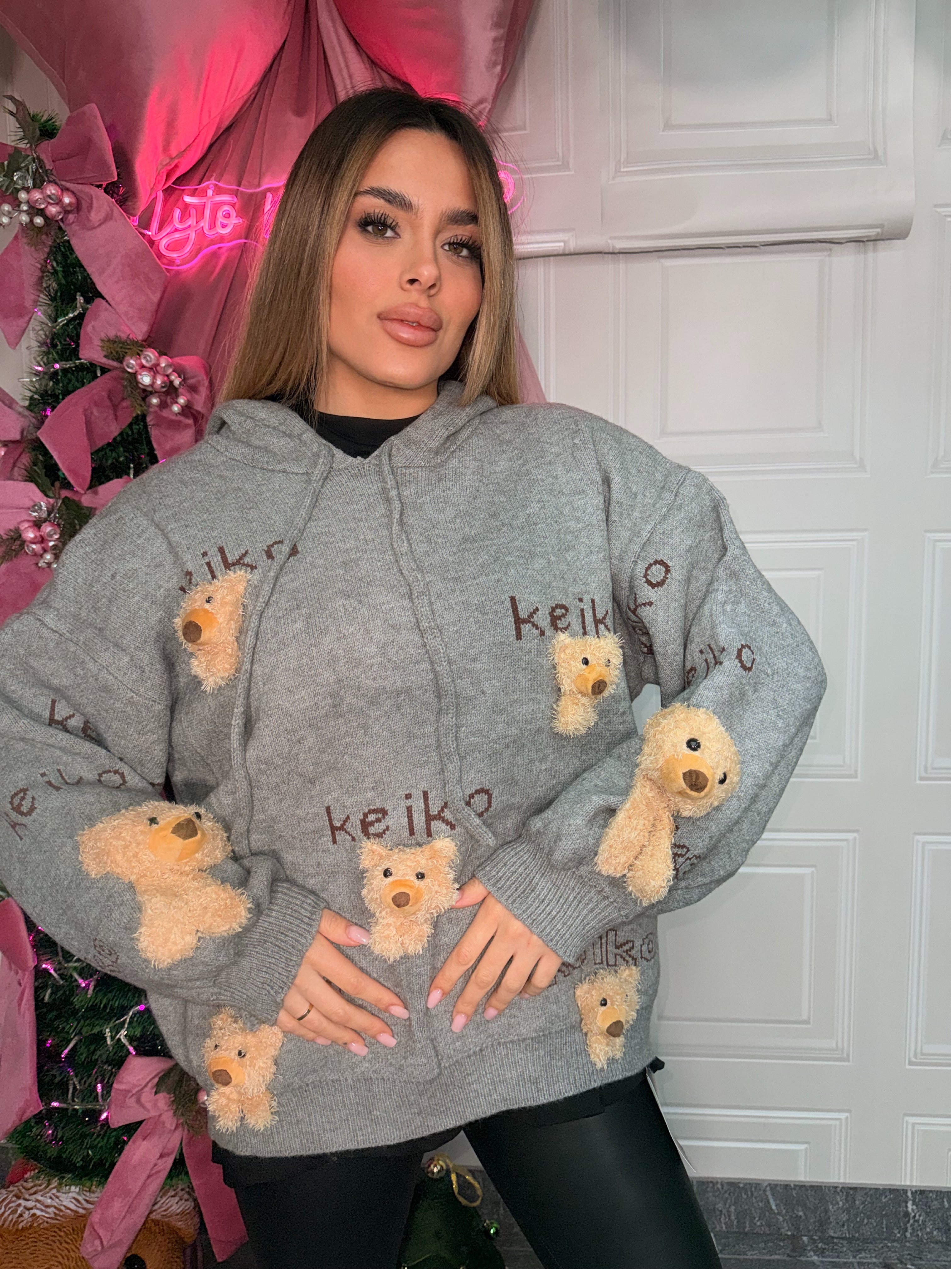 Felpa in lana maglione con orsetti