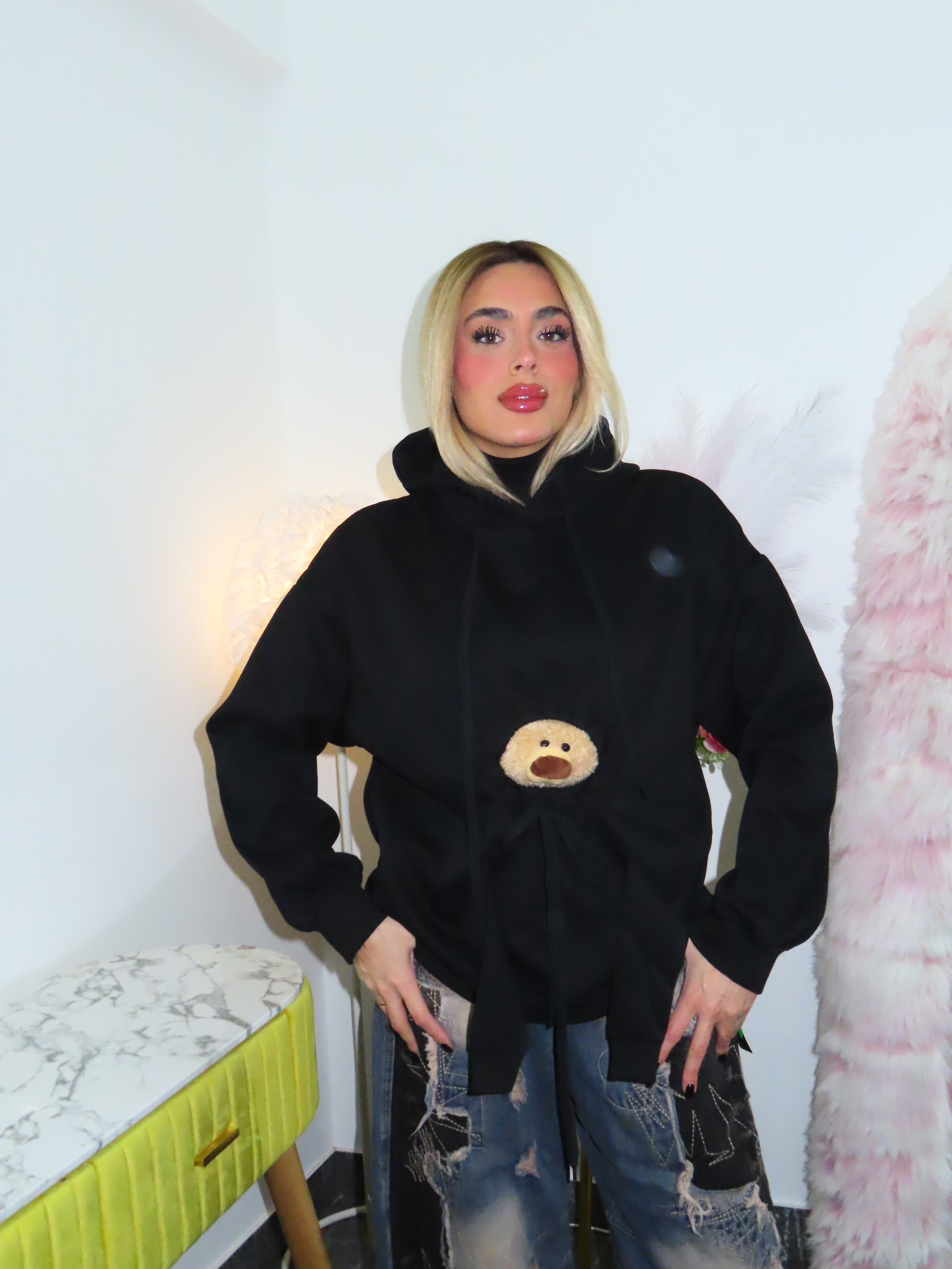 Felpa e orsetto con mini felpa