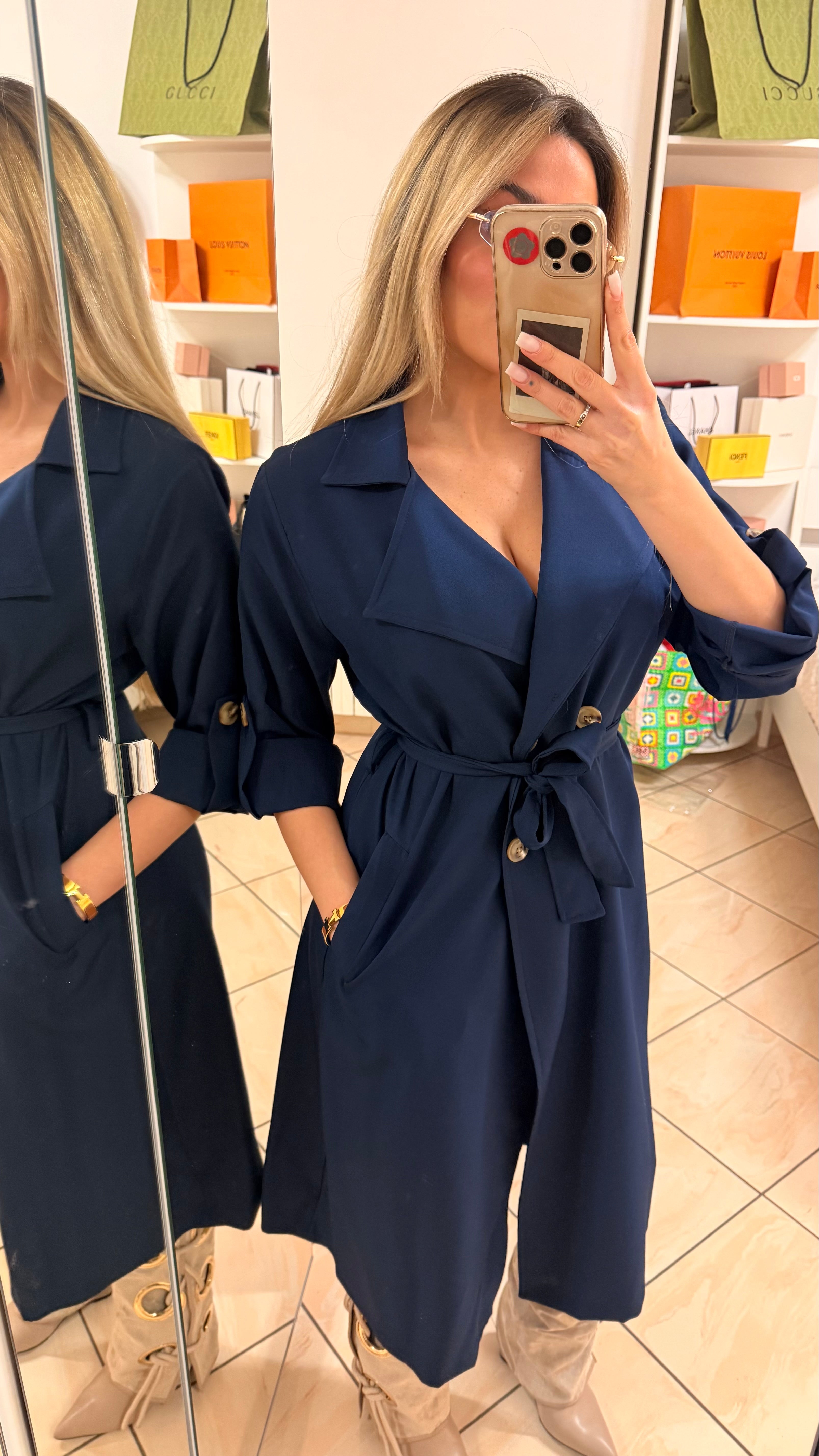 Trench lungo soprabito