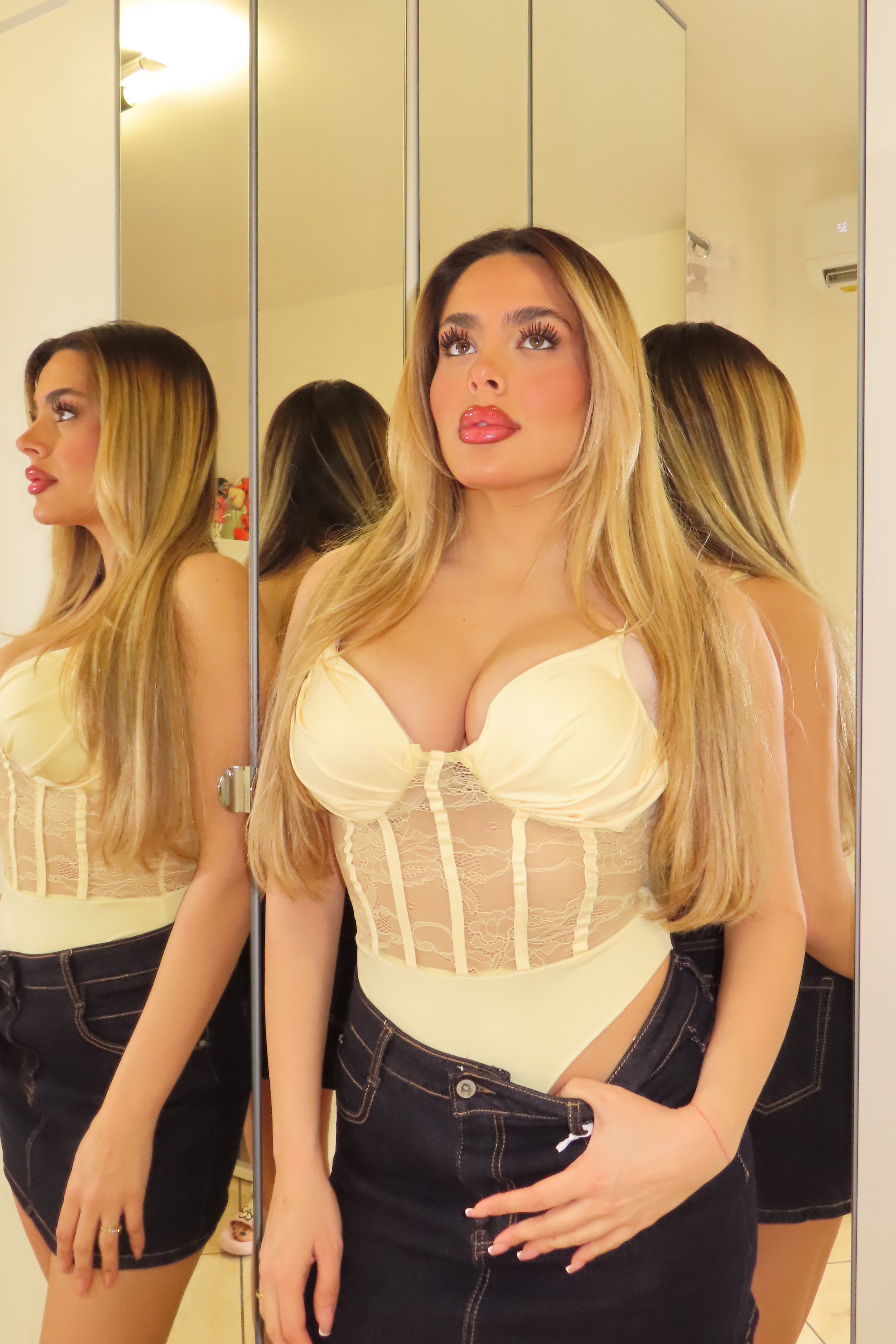 Body in pizzo con bretella regolabile Biggy