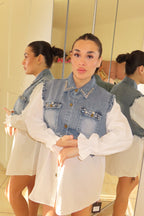 Camicia con gilet in jeans Charlotte