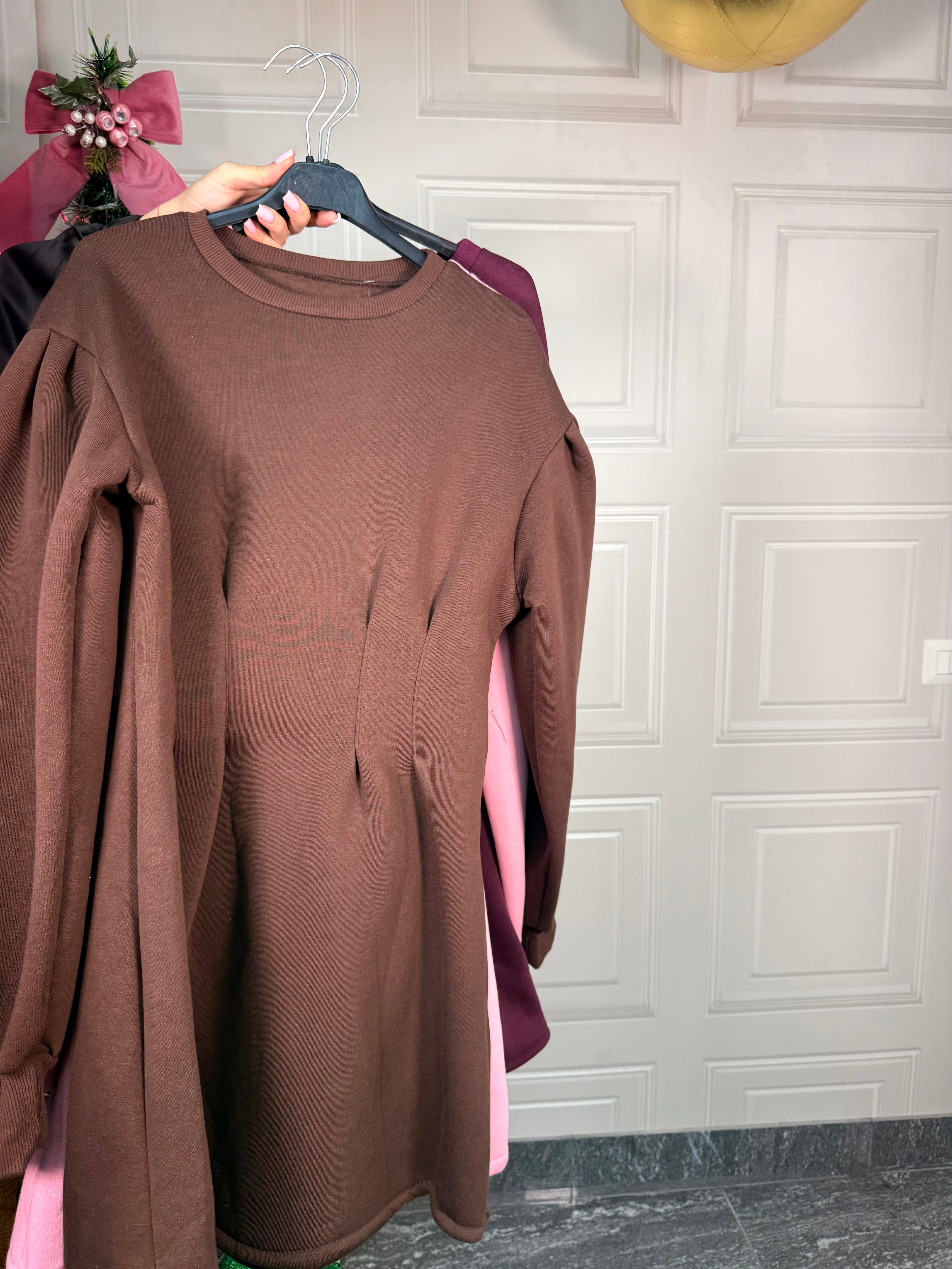 Dress felpato comodo con punto vita