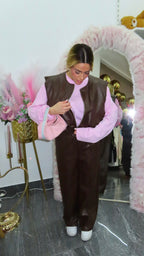 Completo in ecopelle con gilet