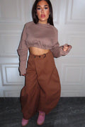 Pantalone ballon JustWest con abbottonatura trasversale crockie