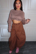 Pantalone ballon JustWest con abbottonatura trasversale crockie