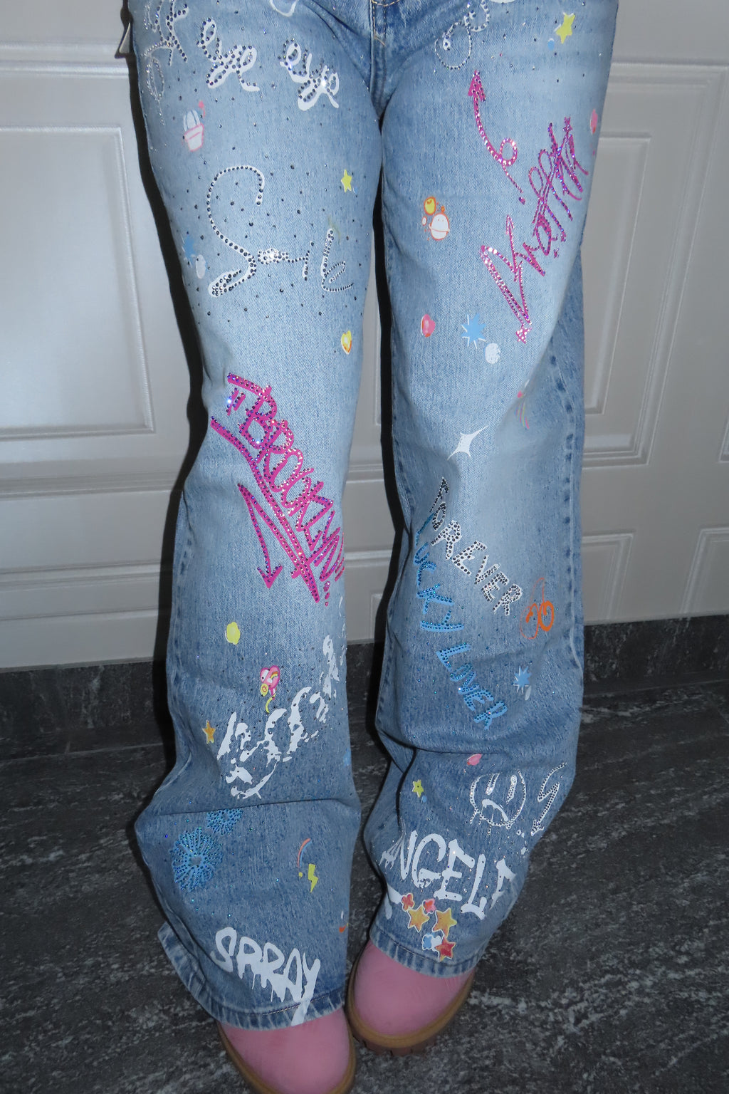 Jeans over Brooklyn con brillantini