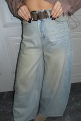 Jeans sabbiato con brillantini over Texas