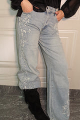 Jeans chiaro con origami