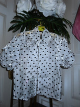 Camicia a pois con manica a sbuffo Charlotte