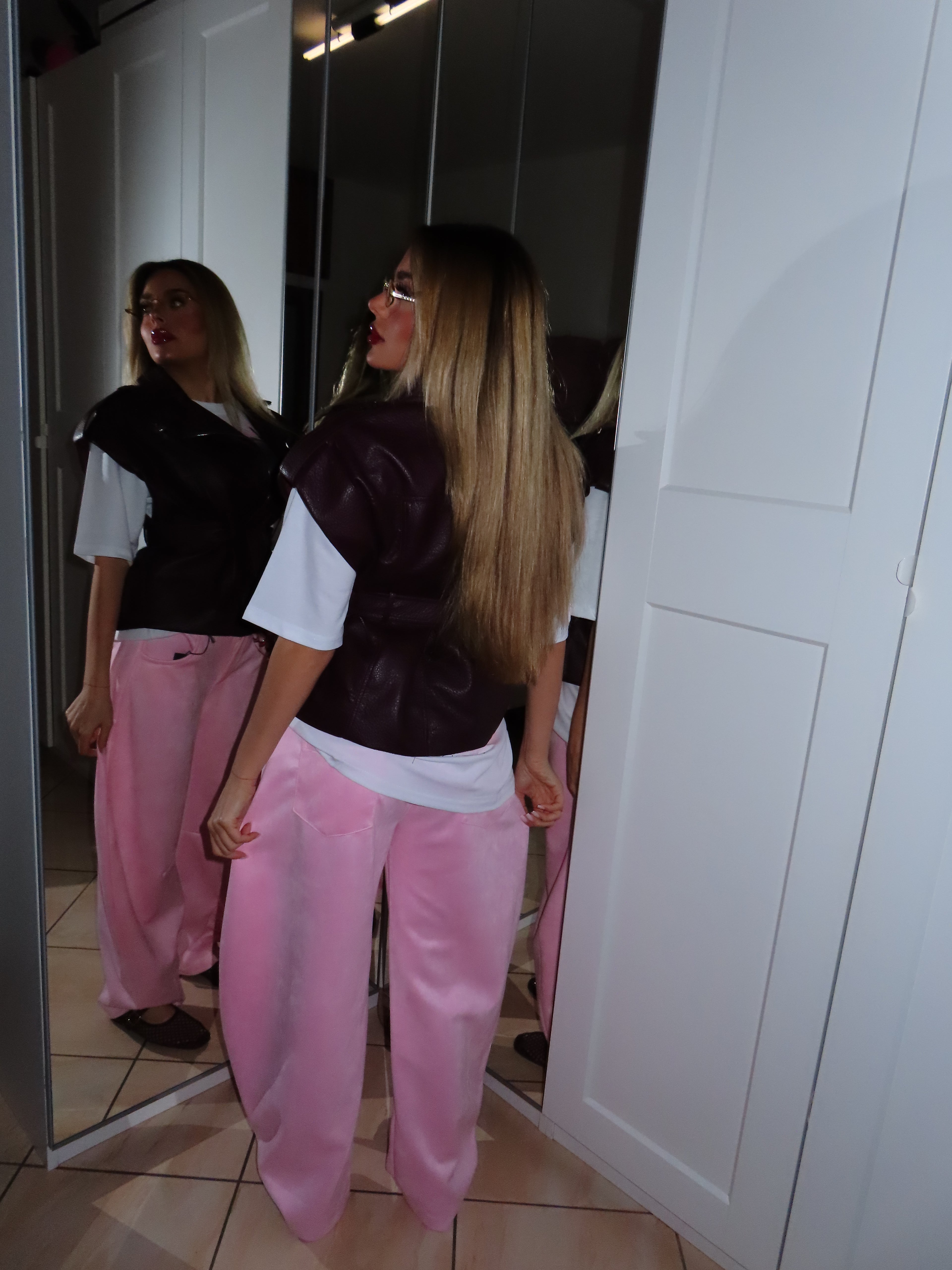 Pantalone ballon Alcantara con molla sul retro in vita