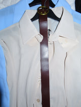 Dress velato con pantaloncini e cintura bottons