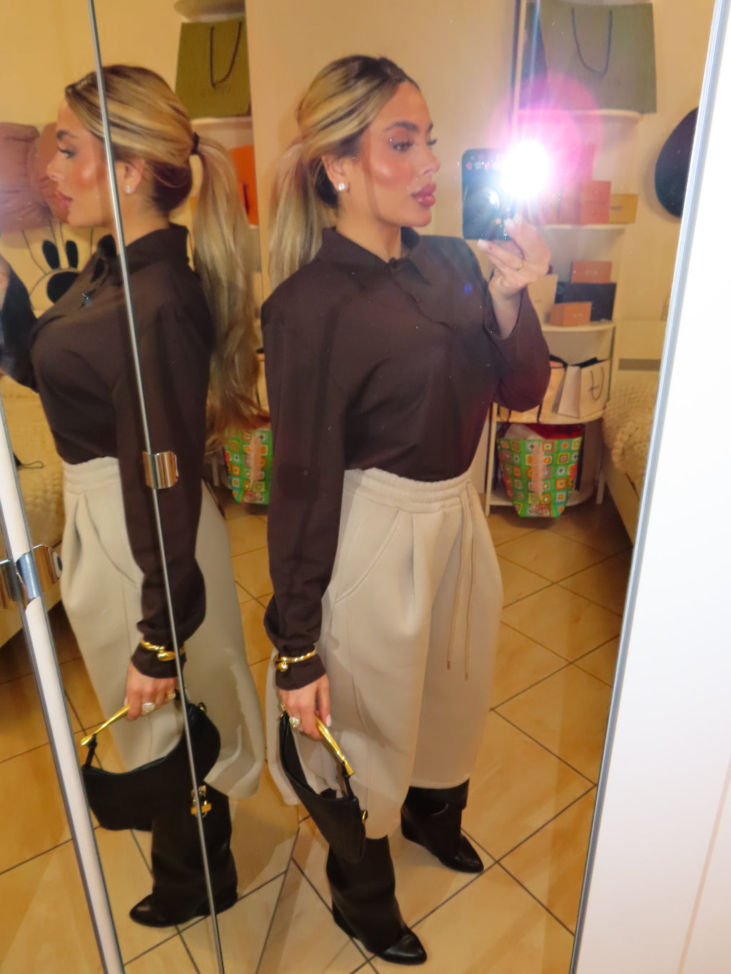Pantalone Bermuda in tuta felpato JustWest