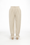 Pantalone con elastico in vita caramella