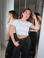 T shirt crop Glitterosa