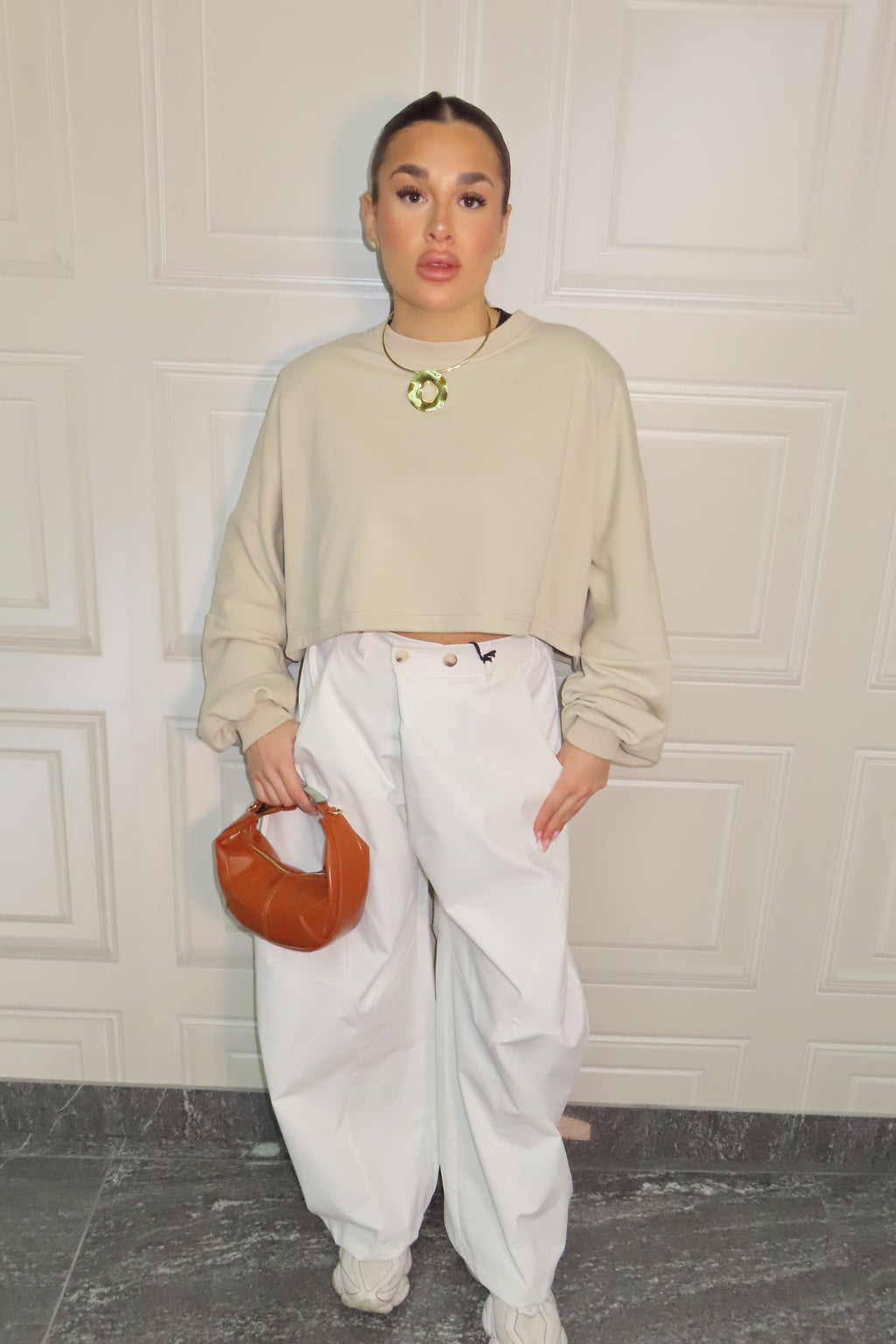 Felpa garzata JustWest con spalline longsleeve Annette