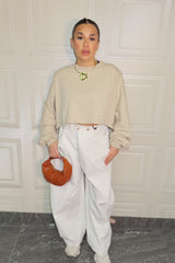 Felpa garzata JustWest con spalline longsleeve Annette