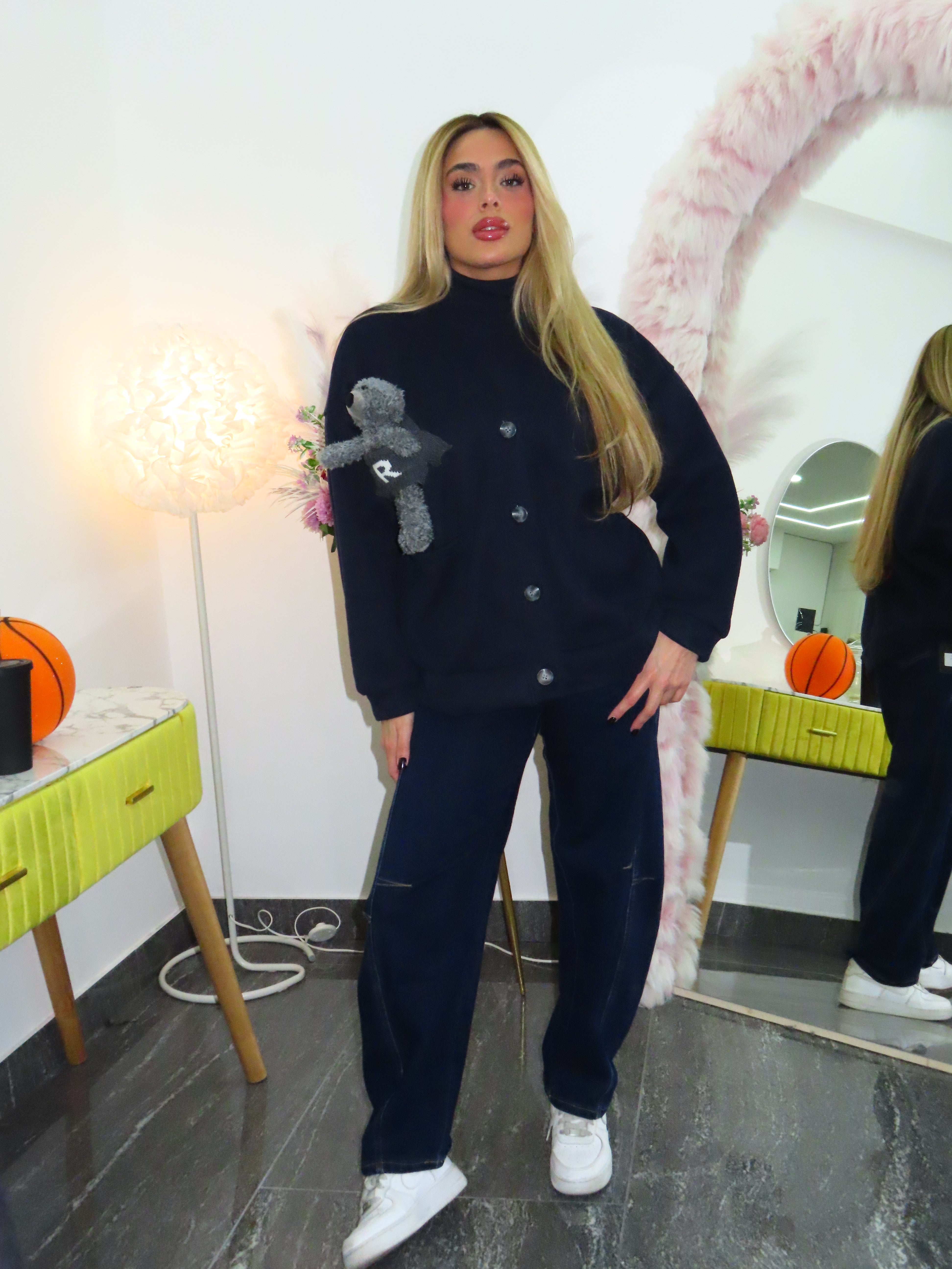 Cardigan con peluche estraibile