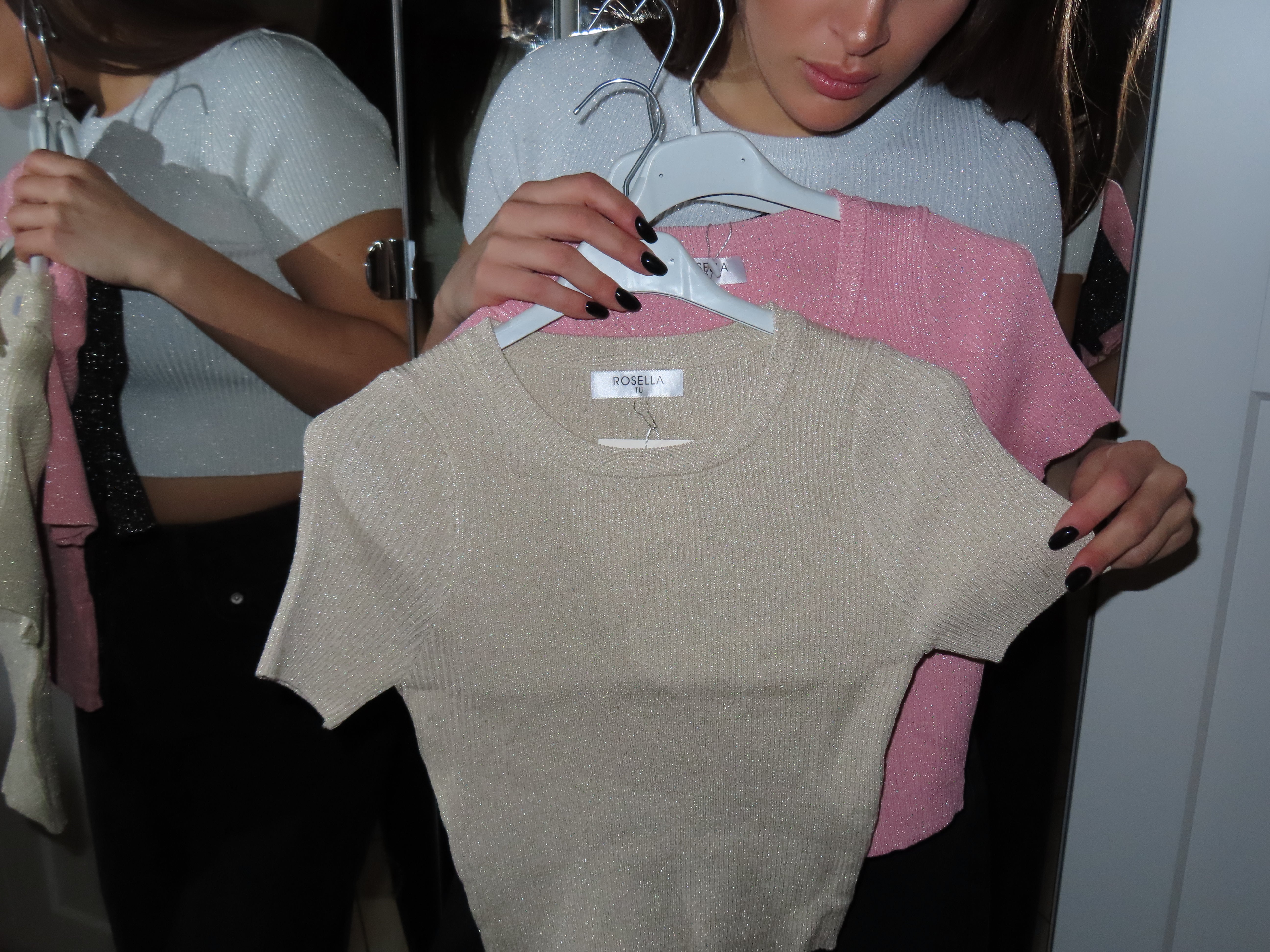 T shirt crop Glitterosa