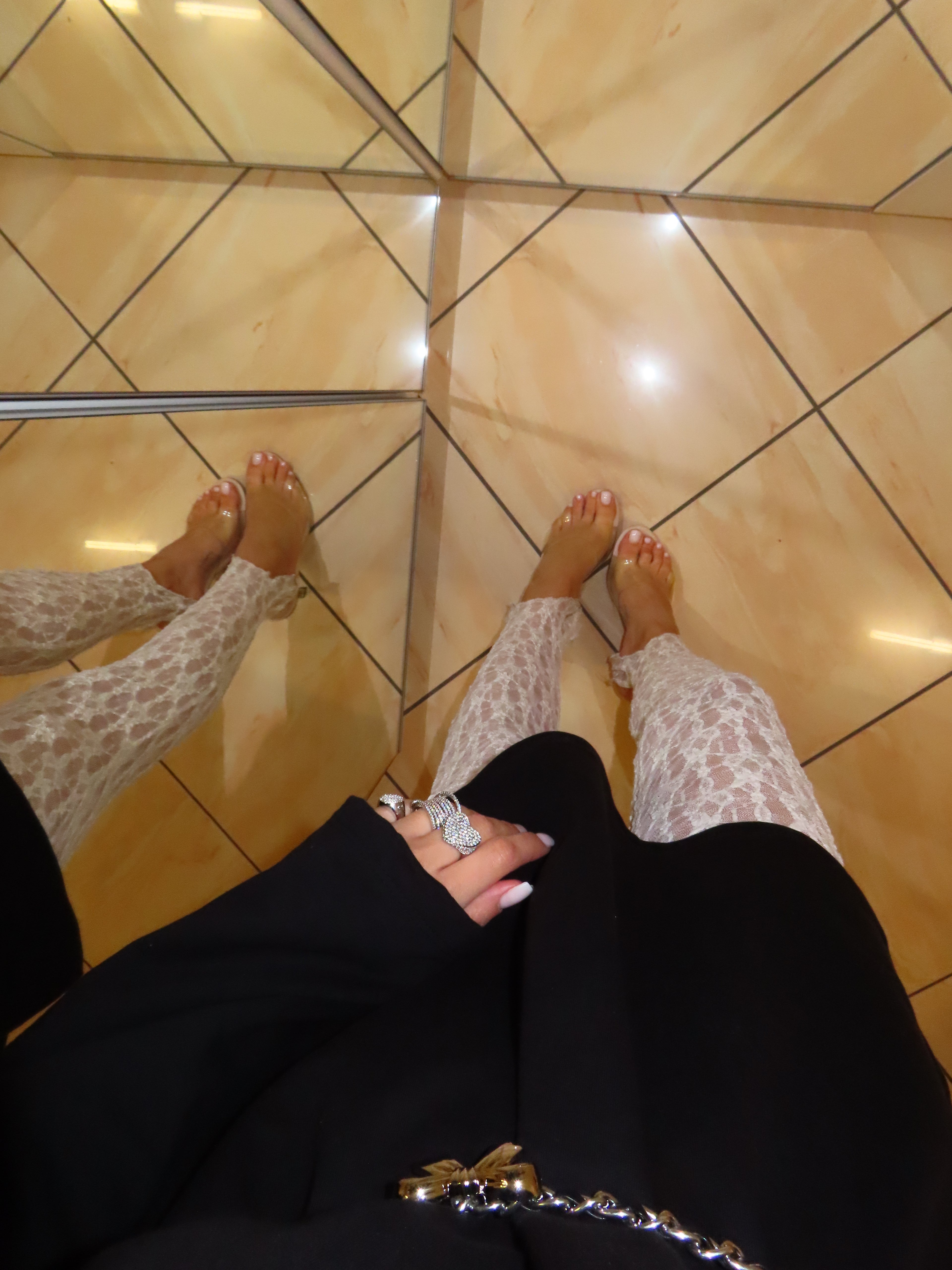 Leggins in merletto cavallerizza