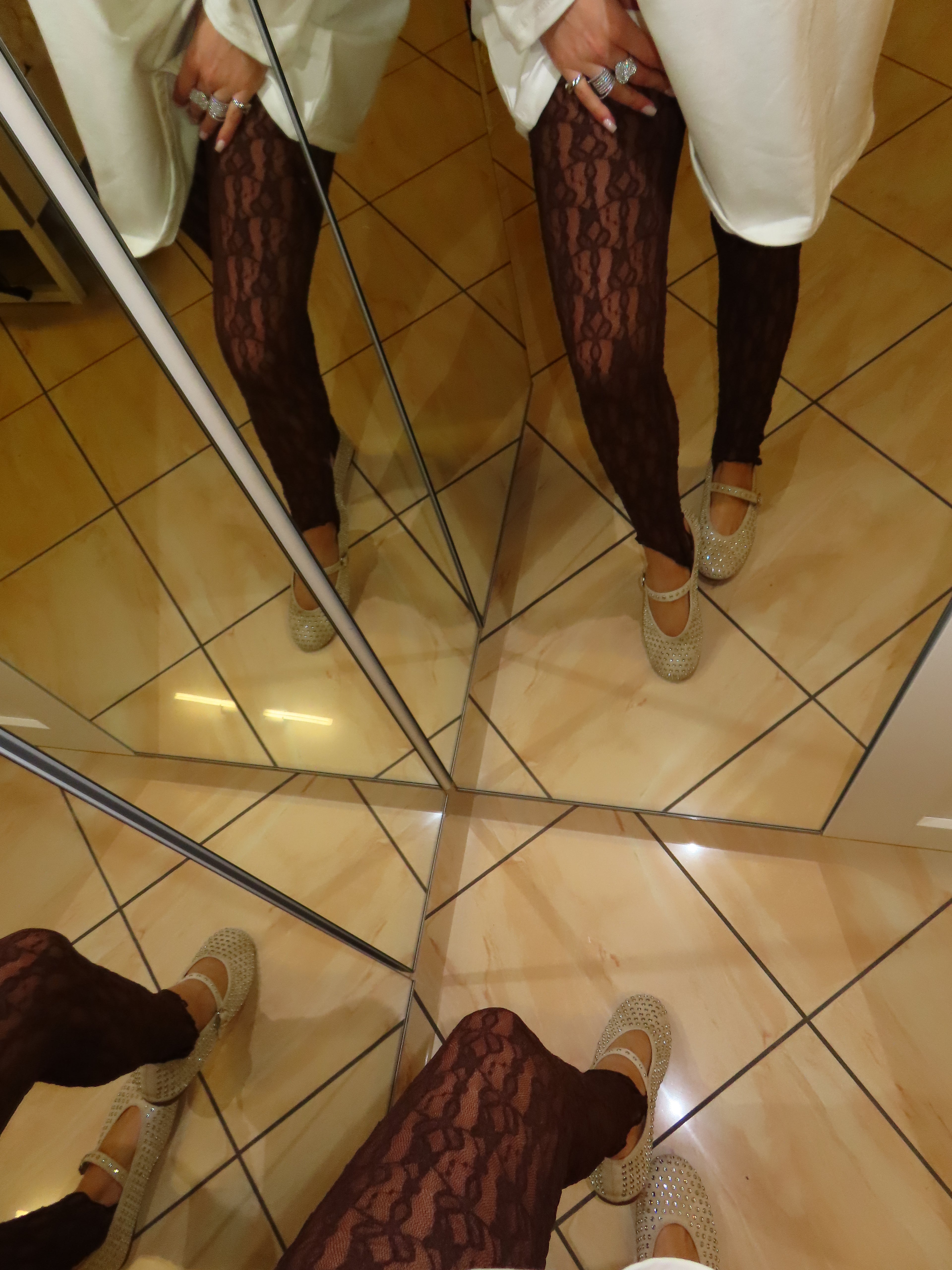 Leggins in merletto cavallerizza