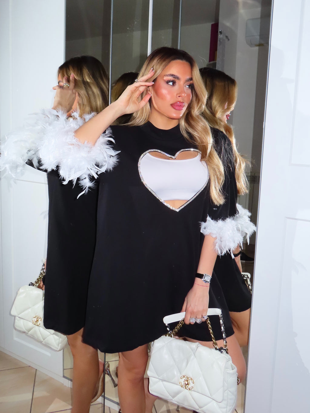 Maglia over CUORE CRYSTAL