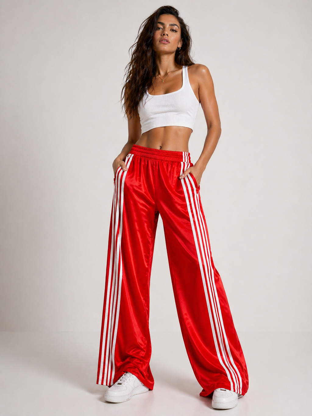 Pantalone in raso DAS con 4 strisce
