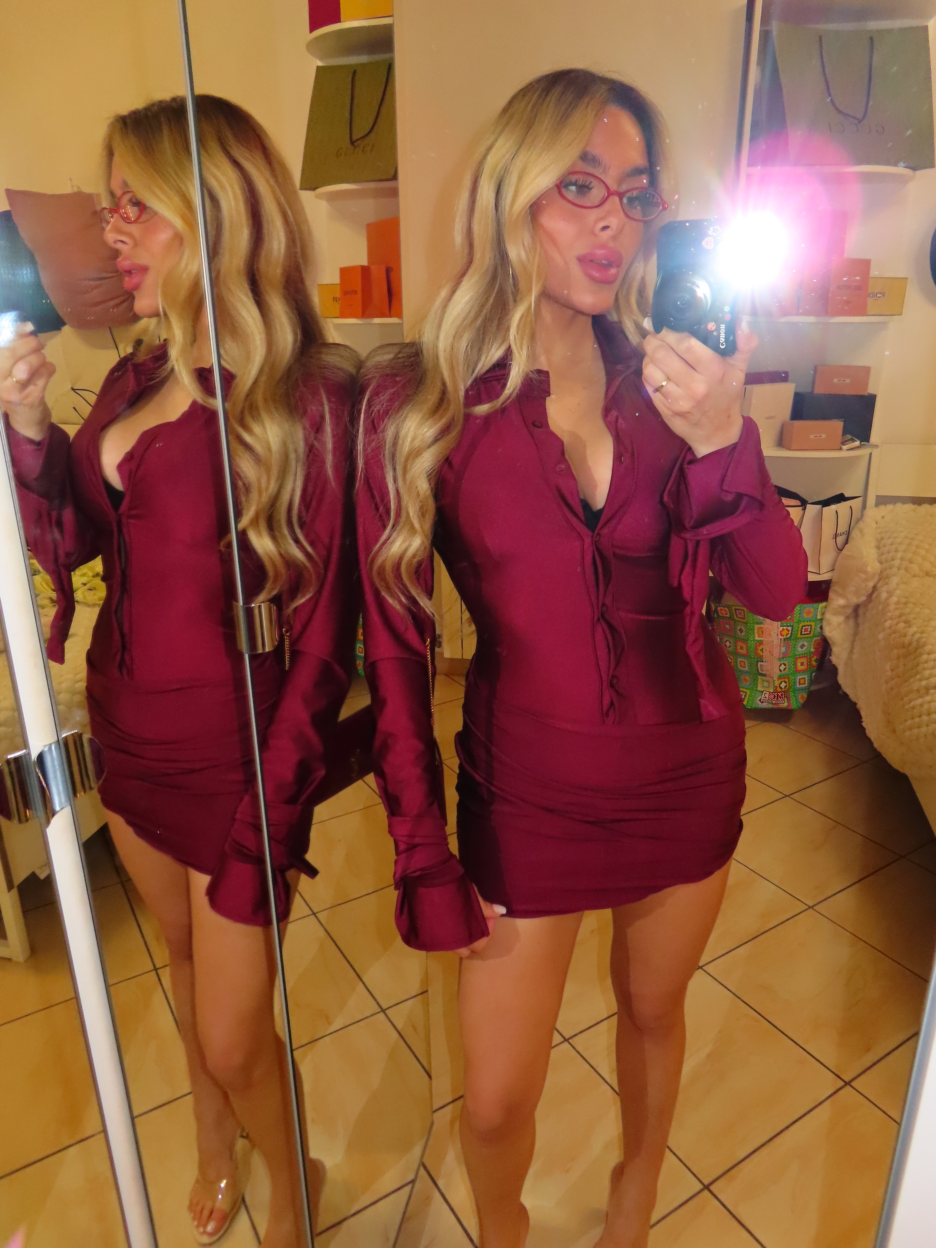 Dress in Lycra con bottoni