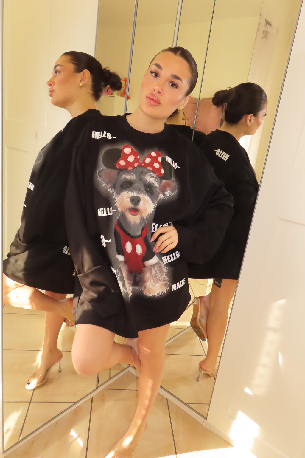 Maglia double con manica corta e manica lunga Hello