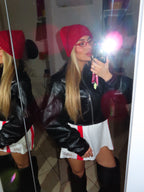 Giacca ecopelle con manica over