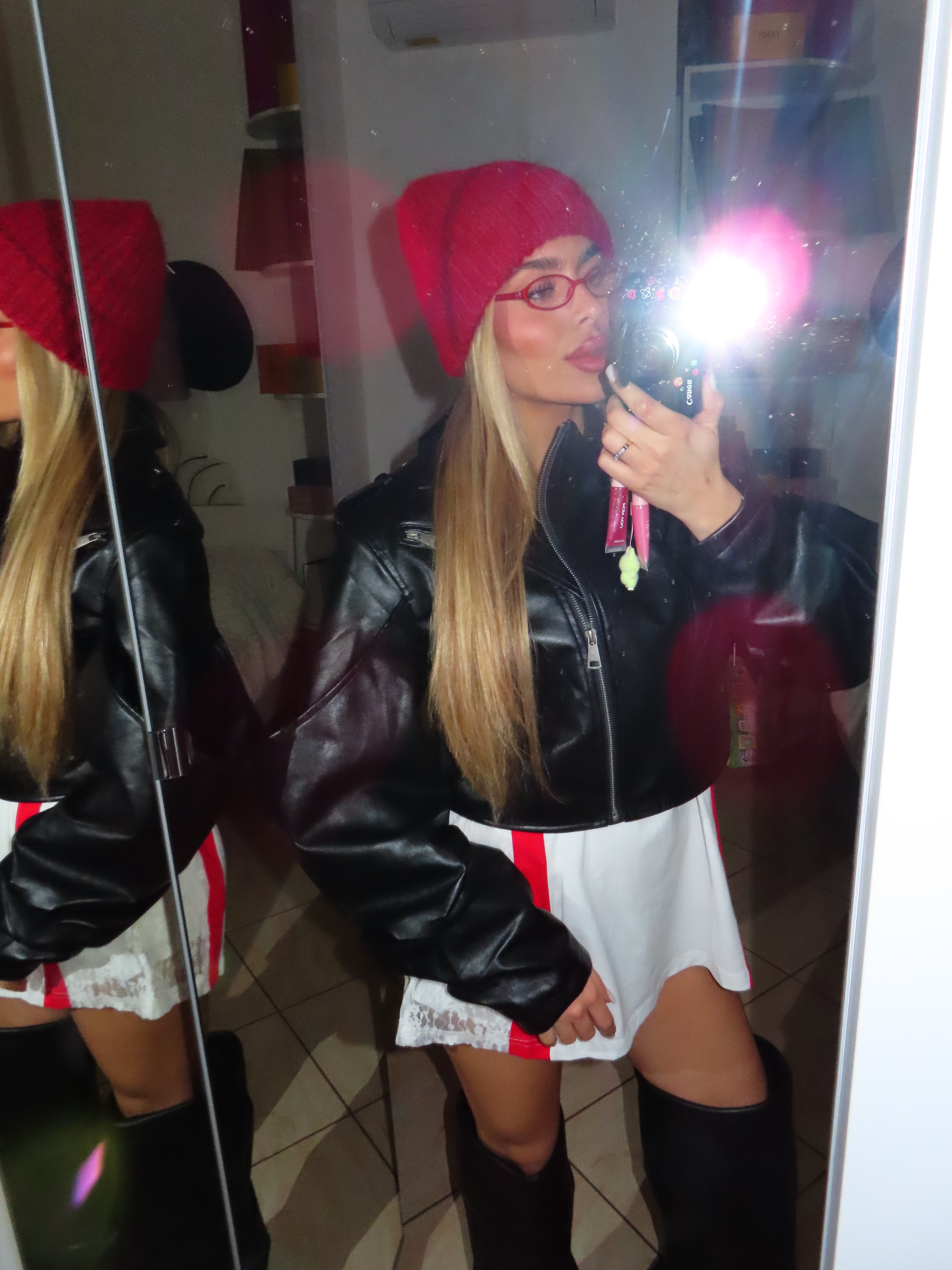 Giacca ecopelle con manica over