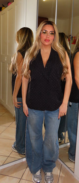 Gilet con brillantini